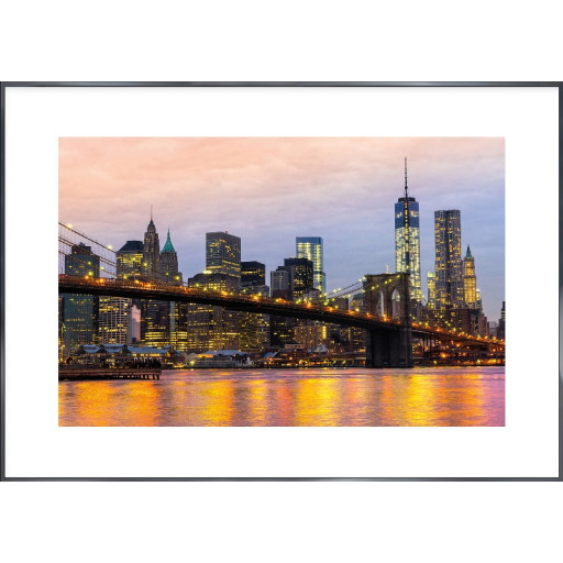 Nielsen Gerahmtes Bild „Brooklyn Bridge at Night“ 118,9 x 84,1 cm