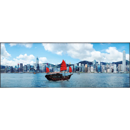 Nielsen Gerahmtes Bild „Boot und Skyline“ 150,0 x 52,0 cm