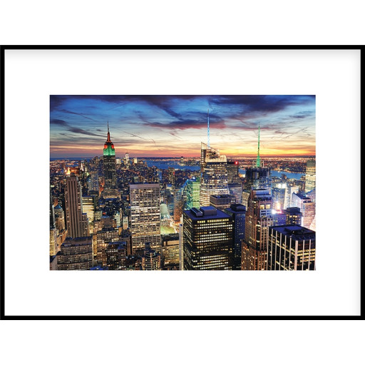 Nielsen Gerahmtes Bild „Skyline at Night“ 80,0 x 60,0 cm