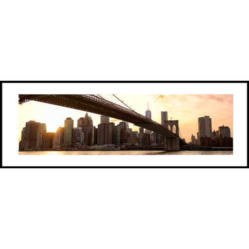 Nielsen Gerahmtes Bild „Brooklyn Bridge Sunset“ 95,0 x 33,0 cm