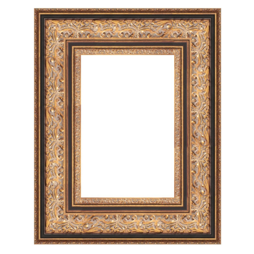 Barockrahmen Ludwig Gold/Schwarz 35 x 50 cm Leerrahmen