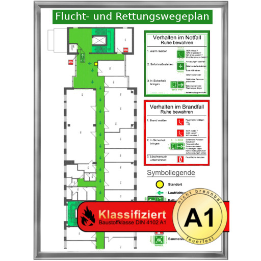 Brandschutzrahmen P3, Brandschutzklasse A1 Silber glanz, 50,0 x 70,0 cm