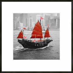 Nielsen Gerahmtes Bild „Rotes Boot“ 50,0 x 50,0 cm