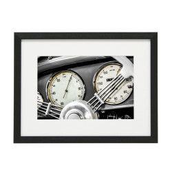 Gerahmtes Bild Oldtimer Dashboard Nr13 – Kunststoffrahmen Schwarz