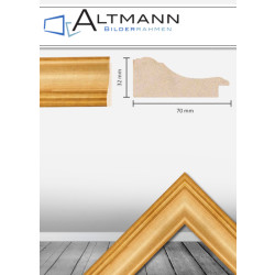 Holzbilderrahmen Hohlkehle Gold 70