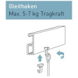 Nielsen Stahlseile weiß mit Schlaufe und Gleithaken