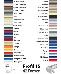 Alubilderrahmen Profil 15 Farben